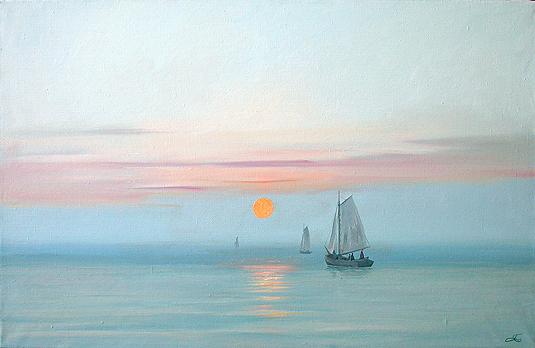 Morning seascape - oil painting