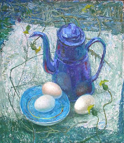 Still Life with a Teapot still life - oil painting