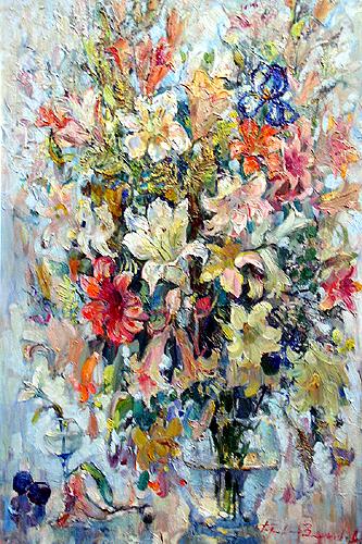 White Bouquet flower - oil painting