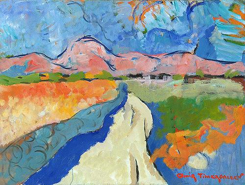 Landscape abstract landscape - oil painting