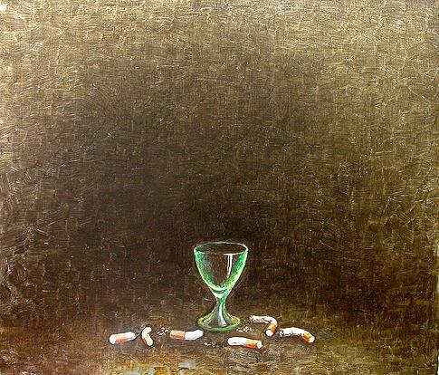 Glass still life - oil painting