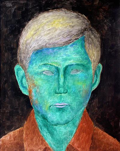 Green Portrait portrait or figure - oil painting