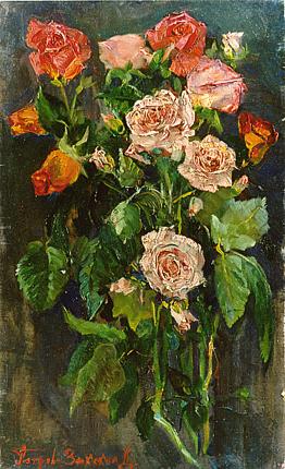 Roses flower - oil painting