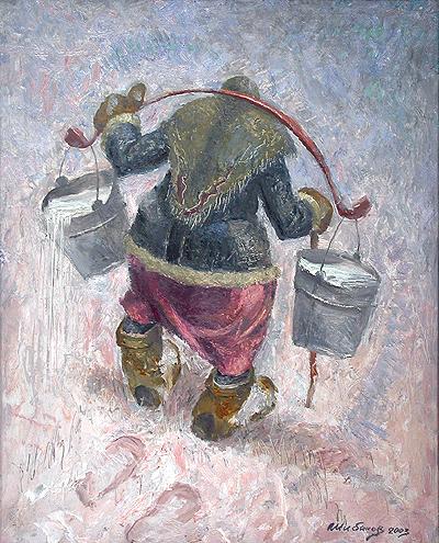 Woman with Buckets (Triptych 