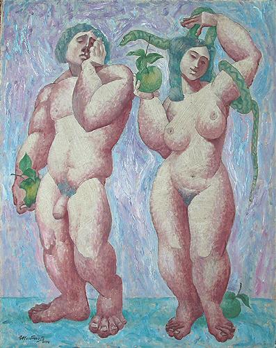 Adam and Eve mythology - oil painting