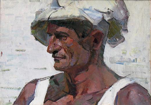 Portrait of a Fisherman portrait or figure - oil painting