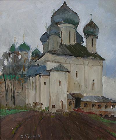 Andronikov Cloister architecture - oil painting