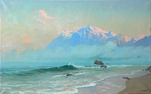 Surf seascape - oil painting