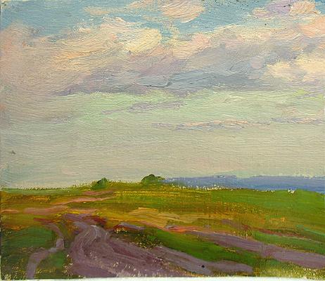 Landscape summer landscape - oil painting
