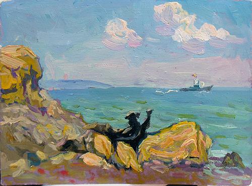 From the Shore seascape - oil painting