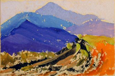 Foothills mountain landscape - gouache painting