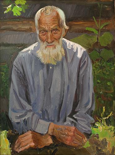 Portrait of Grandpa portrait or figure - oil painting