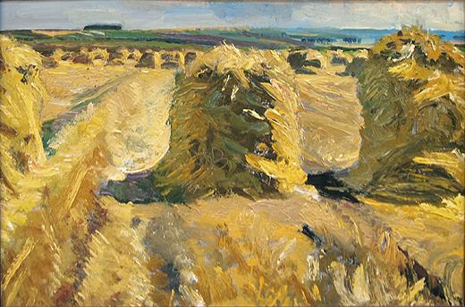 Harvest Time rural landscape - oil painting