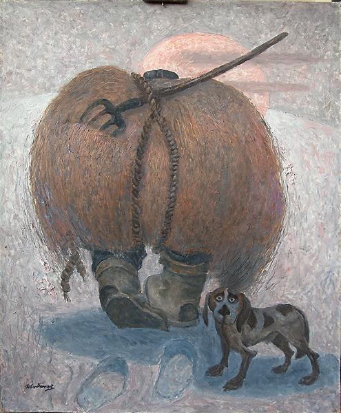 Hay and Straw story composition - oil painting