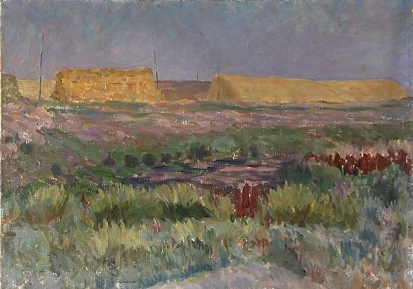 Stacks summer landscape - oil painting