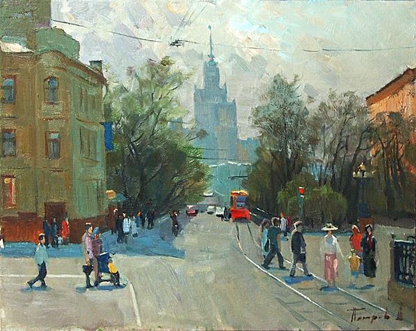 Untitled cityscape - oil painting