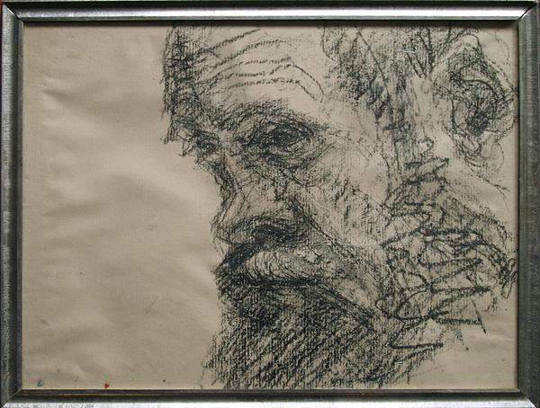 Portrait of Victor Chudin portrait or figure - charcoal drawing