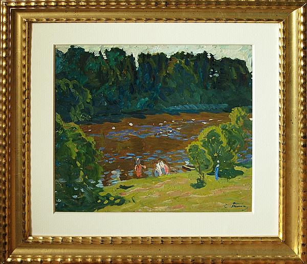 Untitled summer landscape - oil painting