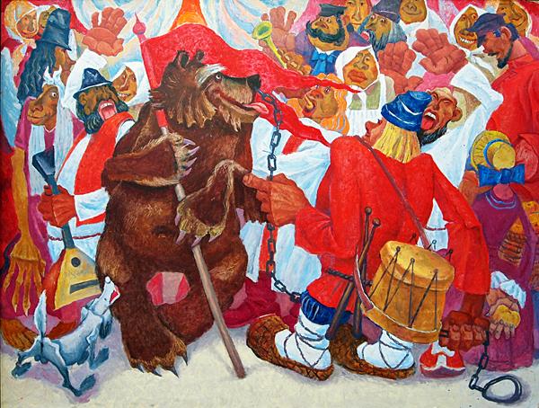 Медвежья комедия genre scene - oil painting