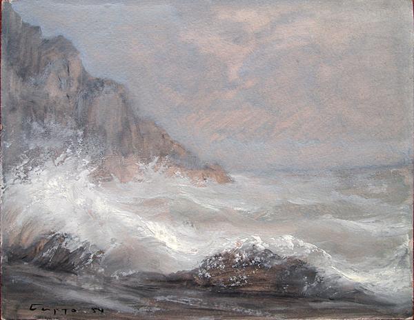 Untitled seascape - oil painting