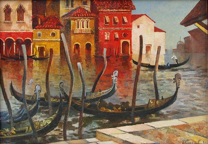 Canale Grande cityscape - oil painting