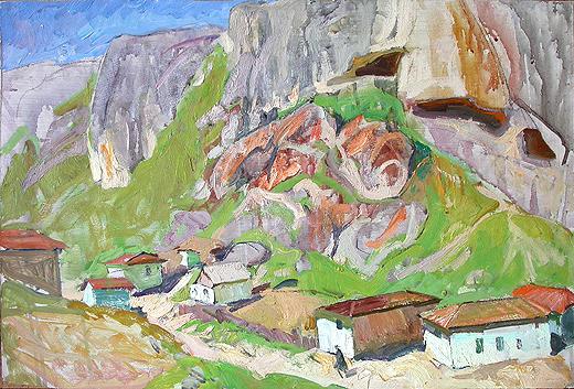 Study rural landscape - oil painting
