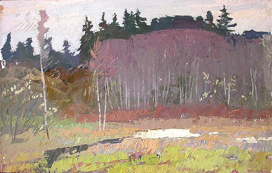 Study autumn landscape - oil painting
