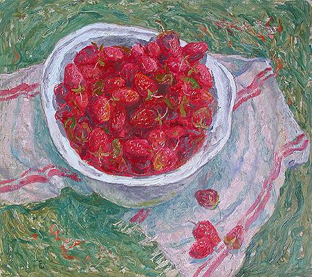 Still Life with Strawberries still life - oil painting