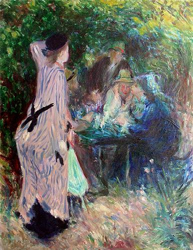 In the Garden (copy of the painting by C.Monet) genre scene - oil painting