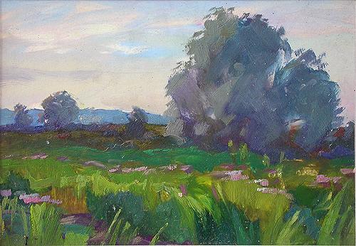 Morning Landscape summer landscape - oil painting