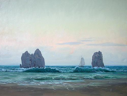 Morning seascape - oil painting