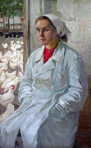 Poultry Maid's Portrait portrait or figure - oil painting
