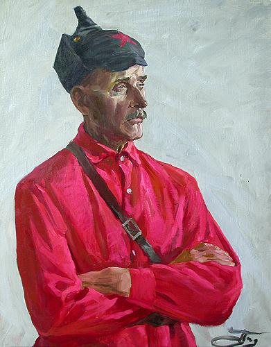 Sketch of a Military Pensioner portrait or figure - oil painting